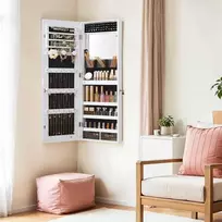 Songmics Papuošalų spintelė su LED apšvietimu, užrakinama