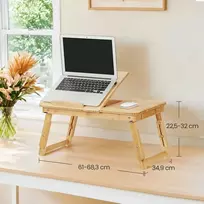 Nešiojamojo kompiuterio staliukas SONGMICS bambukinis
