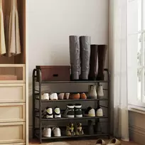 Songmics Batų lentyna 68,5 x 27,5 x 65 cm juoda