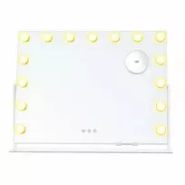 Songmics LED kosmetinis veidrodis su 15 lempučių ir 10 kartų padidinimu