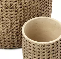 Bazaar Gėlių vazonas RattanRock 16,5x16,5x15 cm natūralios spalvos betonas