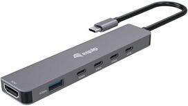 Equip 133500 knyginių kompiuterių dokas / jungčių replikatorius Vielinis USB 3.2 Gen 1 (3.1 Gen 1) Type-C Pilka