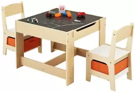 VEVOR Vaikų stalas ir 2 kėdės su saugykla