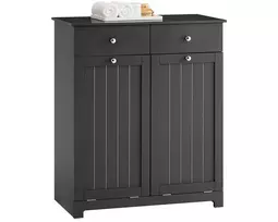 Sobuy Skalbinių spintelė 78x38,5x90,5 cm juoda, laikymo