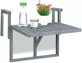 Relaxdays Sulankstomas pilkas balkono stalas