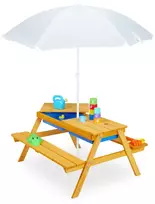 Relaxdays Vaikiškas pikniko stalas su skėčiu