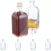 Relaxdays 6 stiklinių butelių rinkinys 500 ml