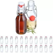 Relaxdays 24 buteliukų su užsegamu kamščiu rinkinys 100 ml