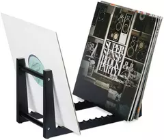 Relaxdays Vinilo plokštelių laikiklis juodas