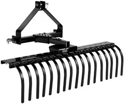 VEVOR 127 cm kraštovaizdžio grėblys, 17 plieninių dantų