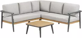 House Nordic Kampinis lauko baldų komplektas, 200x73x65 cm, pilka, aliuminis