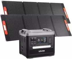 VEVOR Nešiojama saulės jėgainė 2400W su 2160Wh baterija