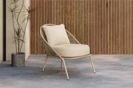 Venture Design Lounge kėdė Lindos smėlio spalvos plienas