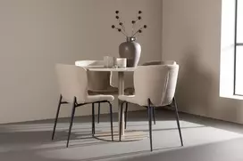 Venture Design Valgomojo komplektas Lycke valgomojo stalas su Modesto valgomojo kėdė 110 cm smėlio spalvos