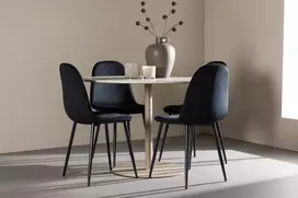 Venture Design Valgomojo komplektas Lycke valgomojo stalas su Polar valgomojo kėdė 110 cm smėlio spalvos