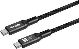 Equip 128442 USB kabelis USB4 Gen 4×2 2 m USB C 80Gbit/s 240 W Juoda