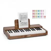 VEVOR Vaikiška pianino klaviatūra, medinis 37 klavišų skaitmeninis pianinas mažiems vaikams, reguliuojamas garsumas, dvigubas maitinimas, riešutmedžio apdaila