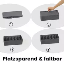 SONGMICS apatinių drabužių laikymo dėžės, stalčių organizatoriai, spintos tvarkymo sistema, skirta liemenėlėms, apatiniams drabužiams, kojinėms, kaklaraiščiams, sulankstomos dėžės, audinio dėžės, 8 vnt. rinkinys, pilkos spalvos