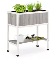 Relaxdays Pakelta medinė sodinamoji dėžė