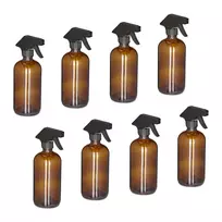 Relaxdays 8 rudų stiklinių purškimo buteliukų rinkinys 500 ml