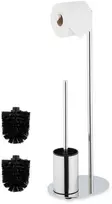 Relaxdays Metalinis tualetinio popieriaus laikiklio ir šepečio rinkinys