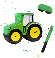 Relaxdays Traktoriaus piñata su lazda ir kauke