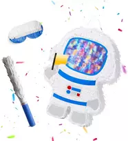 Relaxdays Astronauto piñatos rinkinys su lazda ir kauke