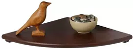 Relaxdays Kampinė sieninė lentyna riešutmedžio