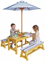 Relaxdays Vaikiškas pikniko rinkinys su skėčiu ir pagalvėlėmis