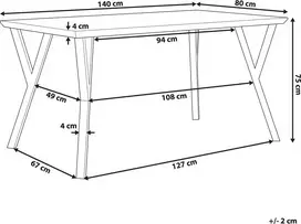 Beliani Valgomojo stalas BRAVO šviesiai rudas 140 cm 80 cm