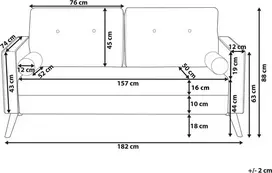 Beliani 2 vietų sofa KALMAR tamsiai pilka