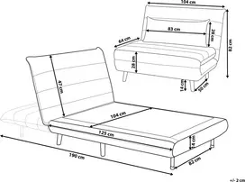 Beliani Vienvietė išskleidžiama sofa SETTEN, šviesiai pilka