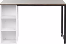 Beliani Rašomasis stalas DESE rudas/baltas 120 cm 60 cm
