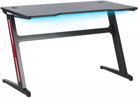 Beliani Žaidimų stalas DARFUR juodas 120 cm 60 cm RGB LED