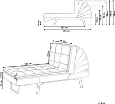 Sofa Beliani Šezlongas LOIRET veliūrinis rožinis