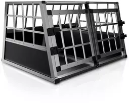Juskys Šuns transportavimo dėžė L-X 54x69x51 cm juoda/sidabrinė