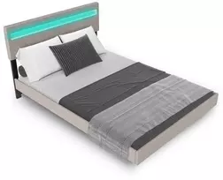 Juskys Plaukiojanti lova Lissabon 140x200 cm balta LED