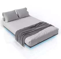 Lova Juskys Metalinis lovos rėmas Palamos 140x200x20 cm juodas su LED