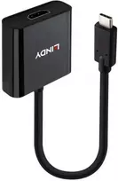 Kabelis USB Lindy Adapteris kablowy 43438 0,15 m USB Type-C HDMI Juodas