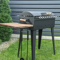 Bbq Expert Šašlykinė su dangčiu ir lentyna 60x35x20 cm, metalo storis 4mm VIP komplektacija