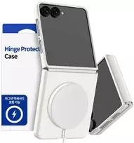 Dėklas Araree Aero Flex M MagSafe Qi2, skirtas Samsung Galaxy Z Flip8, kreminės spalvos