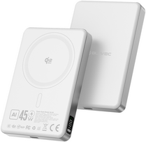 Blavec Power Bank 10000mAh BJ-05 Ultra Fast 16mm – Type C – Qi2.2 25W + PD 45W magnetic induction Magsafe 2 in 1 (PBBJ05-QI22MC10W) baltas