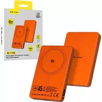 Blavec Power Bank 10000mAh BJ-05 Ultra Fast 16mm – Type C – Qi2.2 25W + PD 45W magnetinė indukcija Magsafe 2 in 1 (PBBJ05-QI22MC10O) oranžinės spalvos aliuminis
