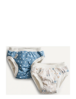 Imse Vimse - Training Pants Xxl 13-17 Kg, Blue Dots/White Teddy 2-P - Apatinės kelnaitės - Mėlyna