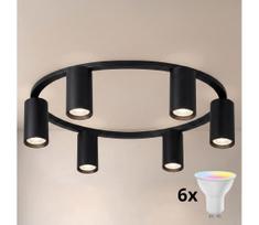Brilagi - LED RGBW Dimeriuojamas lubinis šviestuvas SELE 6xGU10/6,5W/230V juodas