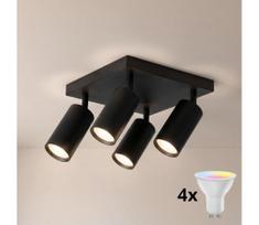 Brilagi - LED RGBW dimeriuojamas taškinis šviestuvas SELE SQUARE 4xGU10/6,5W/230V juodas