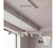 BRILAGI - LED RGBW dimeriuojama pakabinama liustra ant laido SELE 6xGU10/6,5W/230V balta