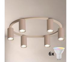 BRILAGI - LED RGBW dimeriuojamas lubinis šviestuvas SELE 6xGU10/6,5W/230V smėlio spalvos