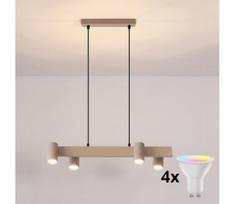 BRILAGI - LED RGBW reguliuojama liustra ant laido SELE 4xGU10/6,5W/230V smėlio spalvos