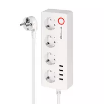 „Kruger&Matz“ elektros lizdų juosta su 4 vokiečių tipo lizdais ir 4 USB 2100 mA jungtimis „Connect P6“  „Tuya“